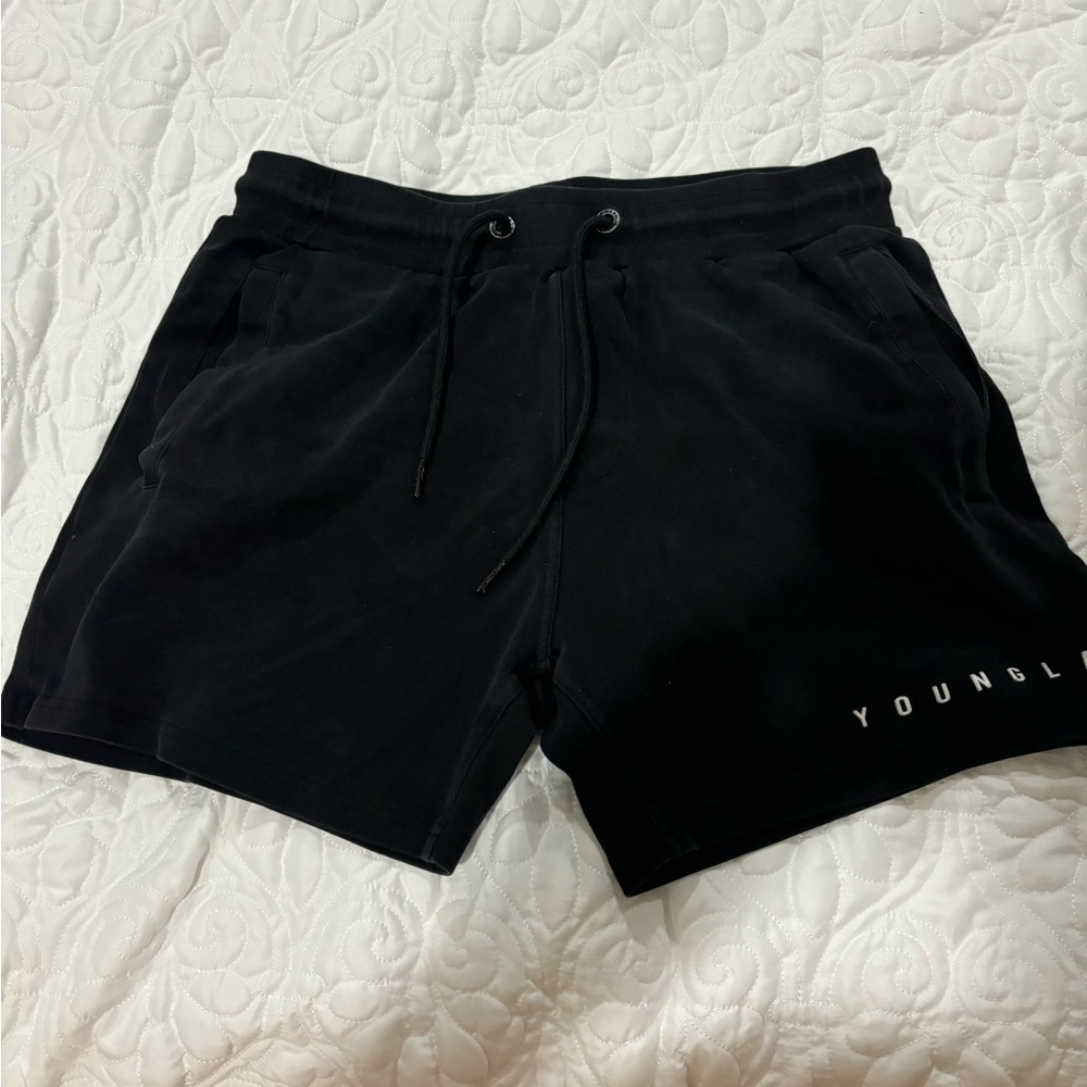 YoungLA Men's 3” Inseam Black Shorts